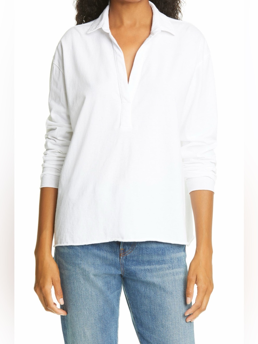 Frank & Eileen Patrick Popover Henley White Women’s Size S - Picture 2 of 5